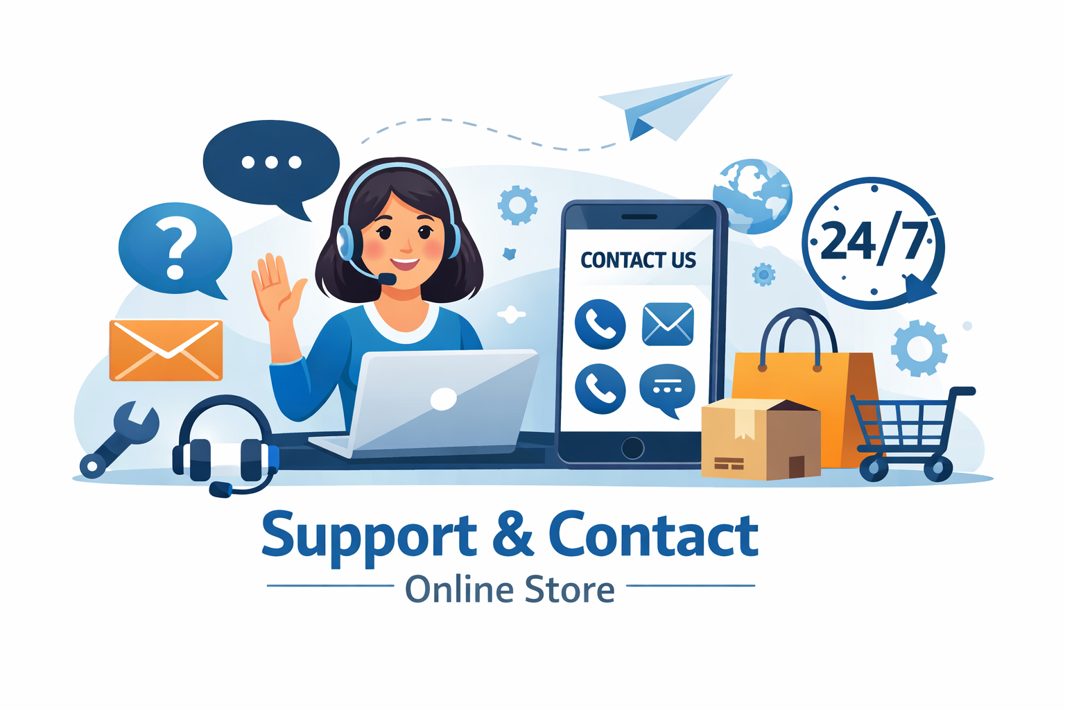 صفحه پشتیبانی و تماس در فروشگاه اینترنتی