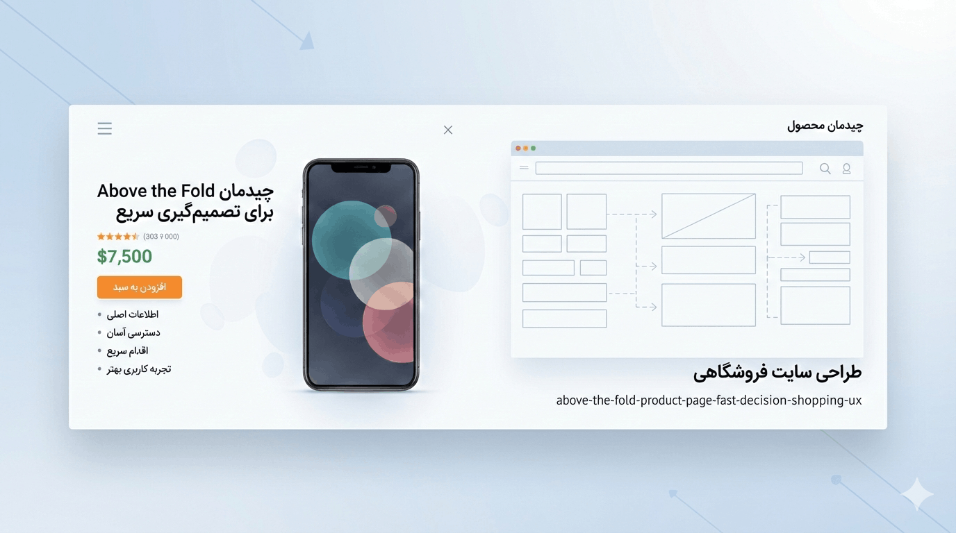 صفحه محصول: چیدمان Above the Fold برای تصمیم‌گیری سریع